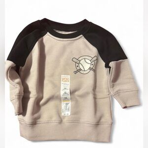 Jumping Beans boys colorblock fleece crewneck sweatshirt with baseball graphic